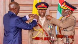 President William Ruto during the promotion of Brigadier Fabian Lengusuranga.